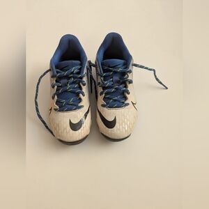 Kids Blue and White Softball Cleats